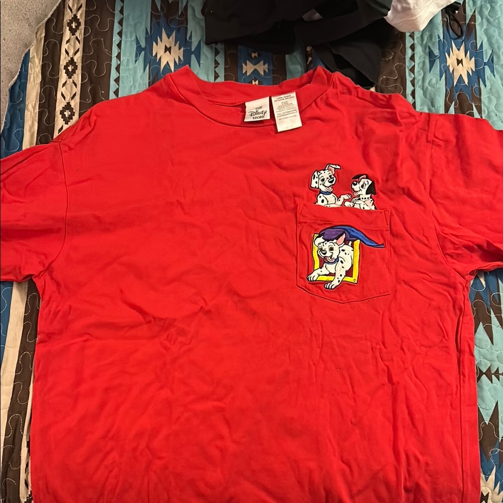Disney Red Short Sleeve Tees with Graphic Designs